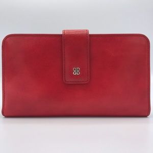 NWT Bosca Old Leather Checkbook Clutch in Red